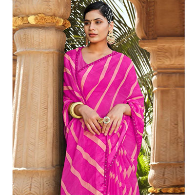 "Fancy Silk Saree Seymore Kesaria -11374 - Click here to View more details about this Product